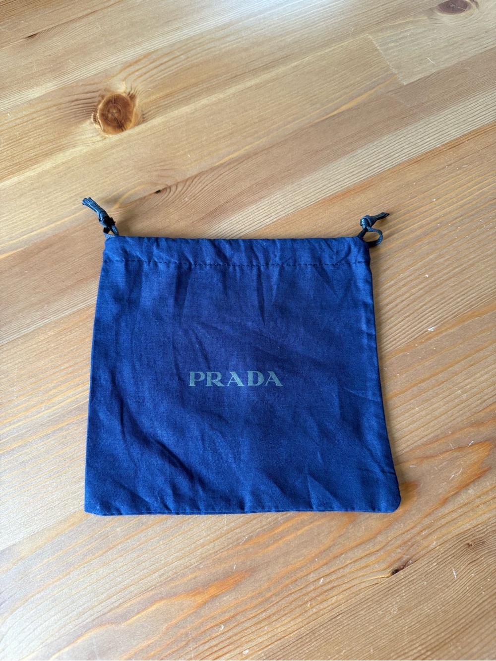 Prada Navy Drawstring Dust Bag Pouch for Compact Wallet or Jewelry
